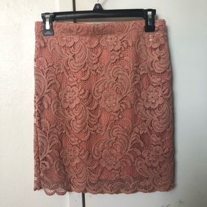 Pink lace overlay skirt